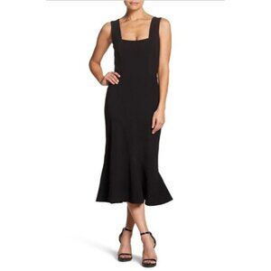 Dress the Population Monica Tea Length Trumpet Midi Dress Black Size M